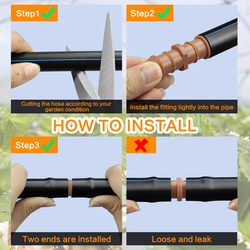 iMopo 21-Pack Drip Irrigation Universal Barbed Coupling Fitting, Barbed Connectors for 1/2" Drip Tubing - Image 5